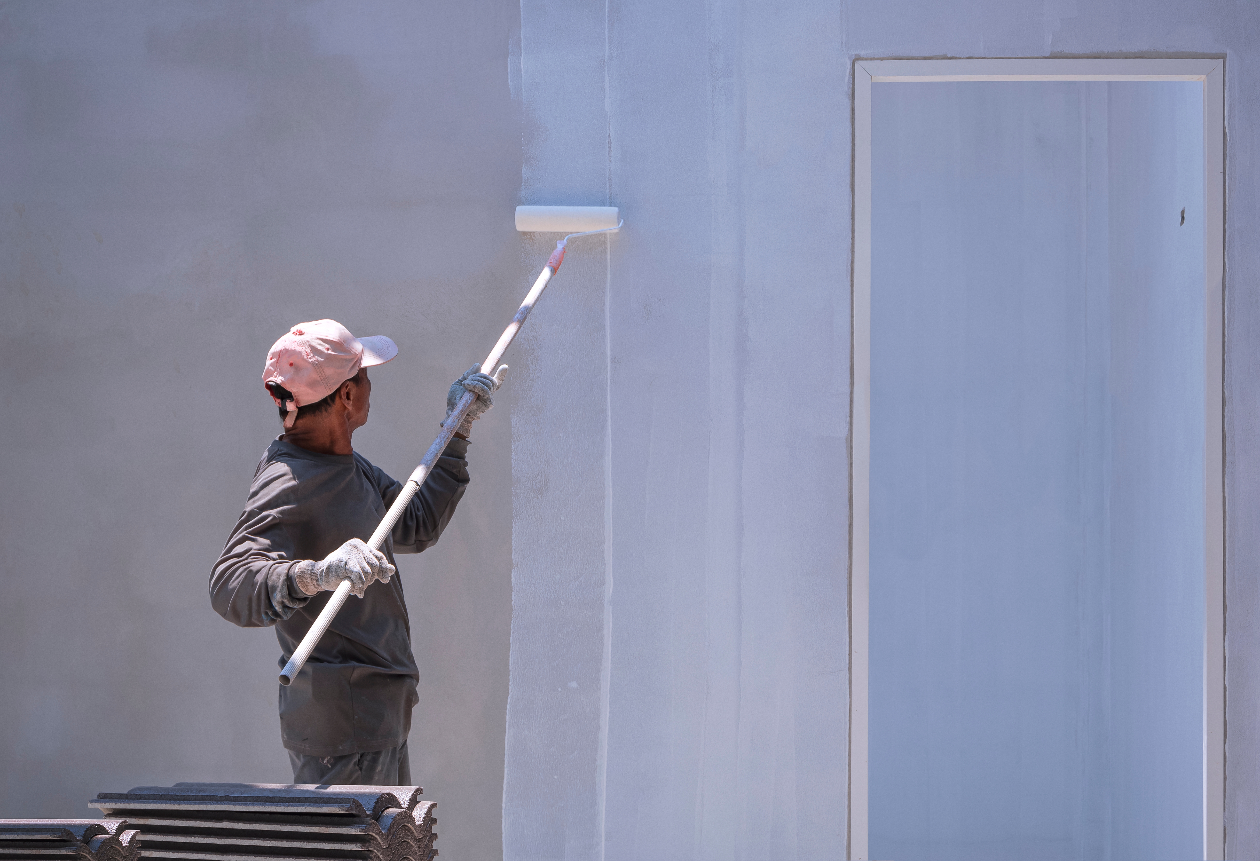 construction worker painting