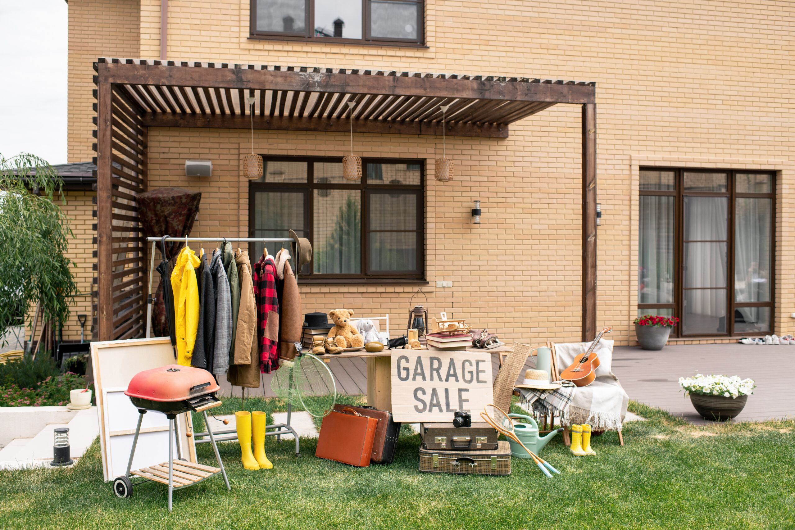 Garage sale in backyard