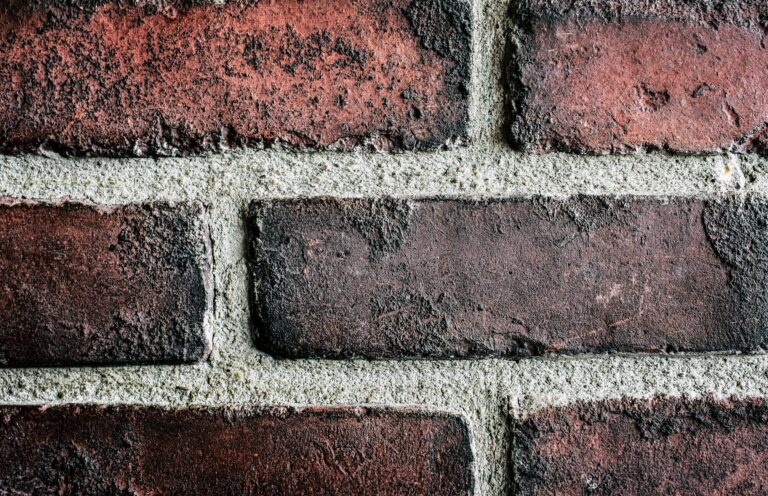 mortar between bricks