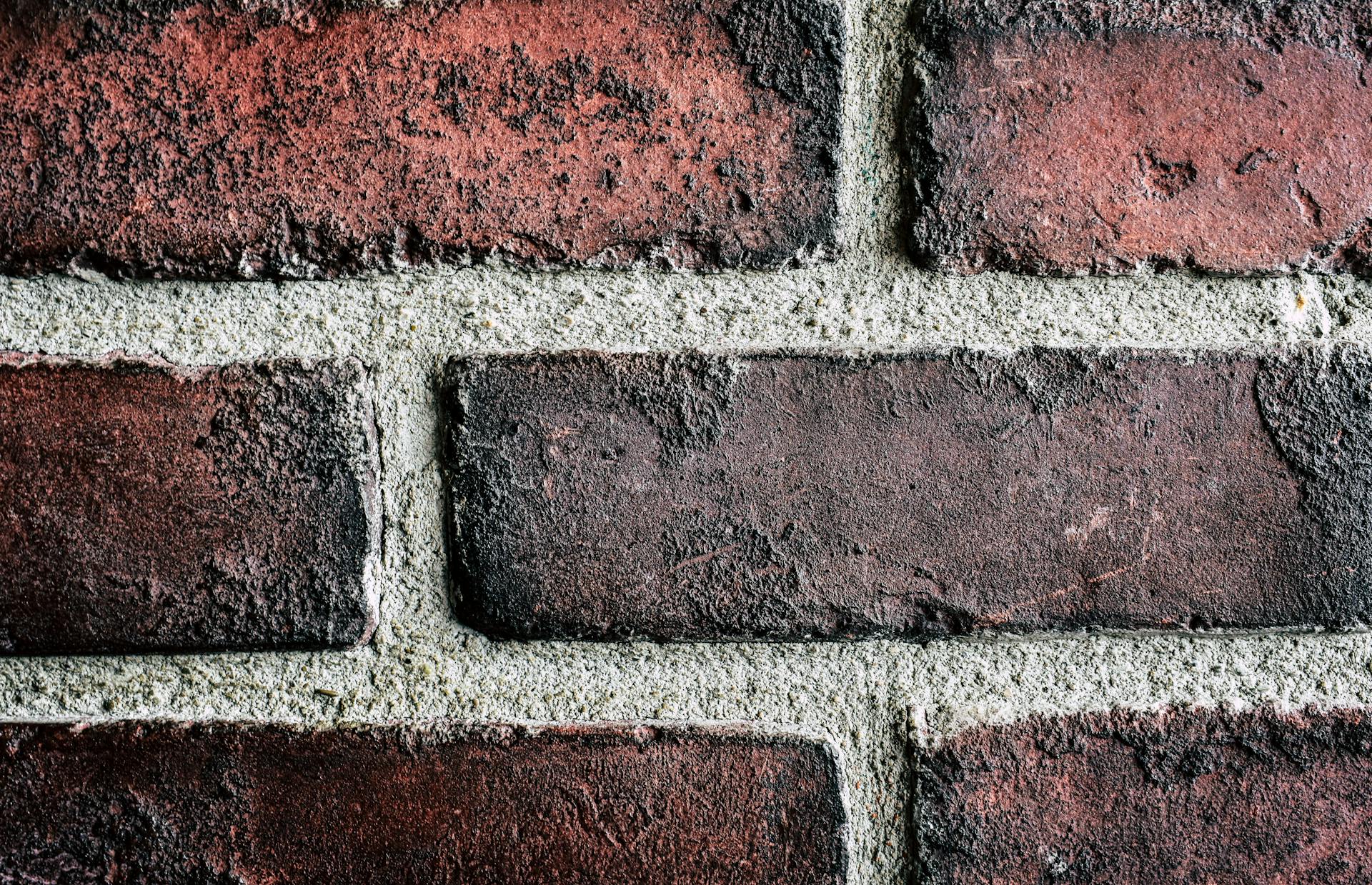 mortar between bricks